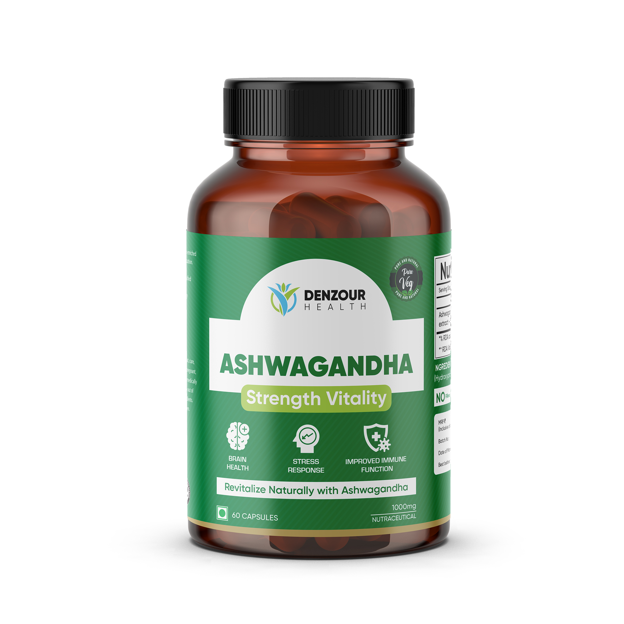 Denzour Health Ashwagandha - 60 Capsules
